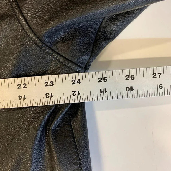 Wilsons Leather Men's Vintage 1980's Mid Length 100% Leather Hooded Jacket SZ‎ L - Picture 10 of 11